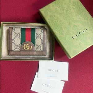 Gucci Monogram Ophidia Card Case Wallet